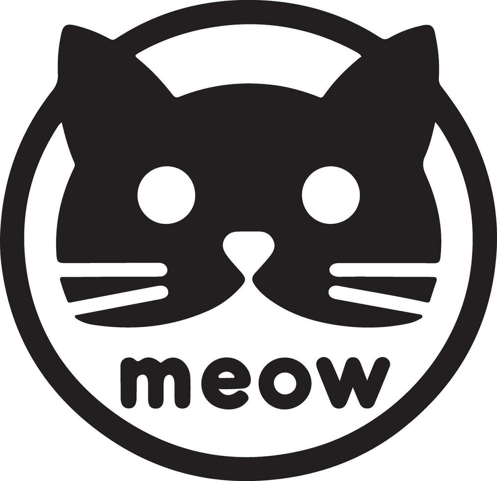 gato cabeça logotipo vetor arte ilustração, Preto cor gato cabeça logotipo