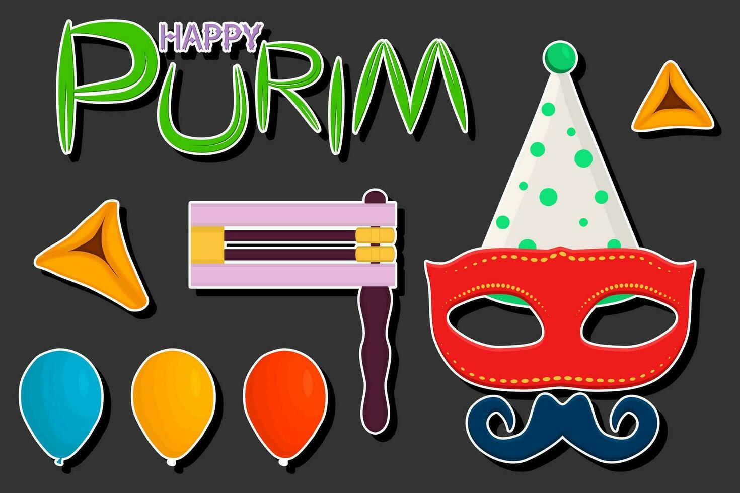 lindo ilustração em tema do a comemorar anual feriado purim vetor