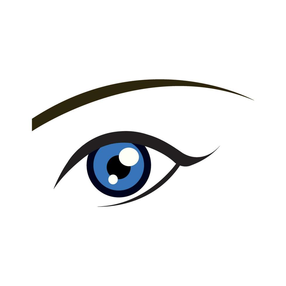 lindo azul mulher olho. vetor ilustração