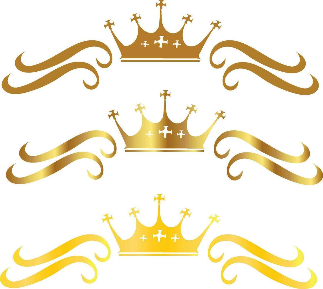 dourado coroa ícone real dourado coroa fundo vetor