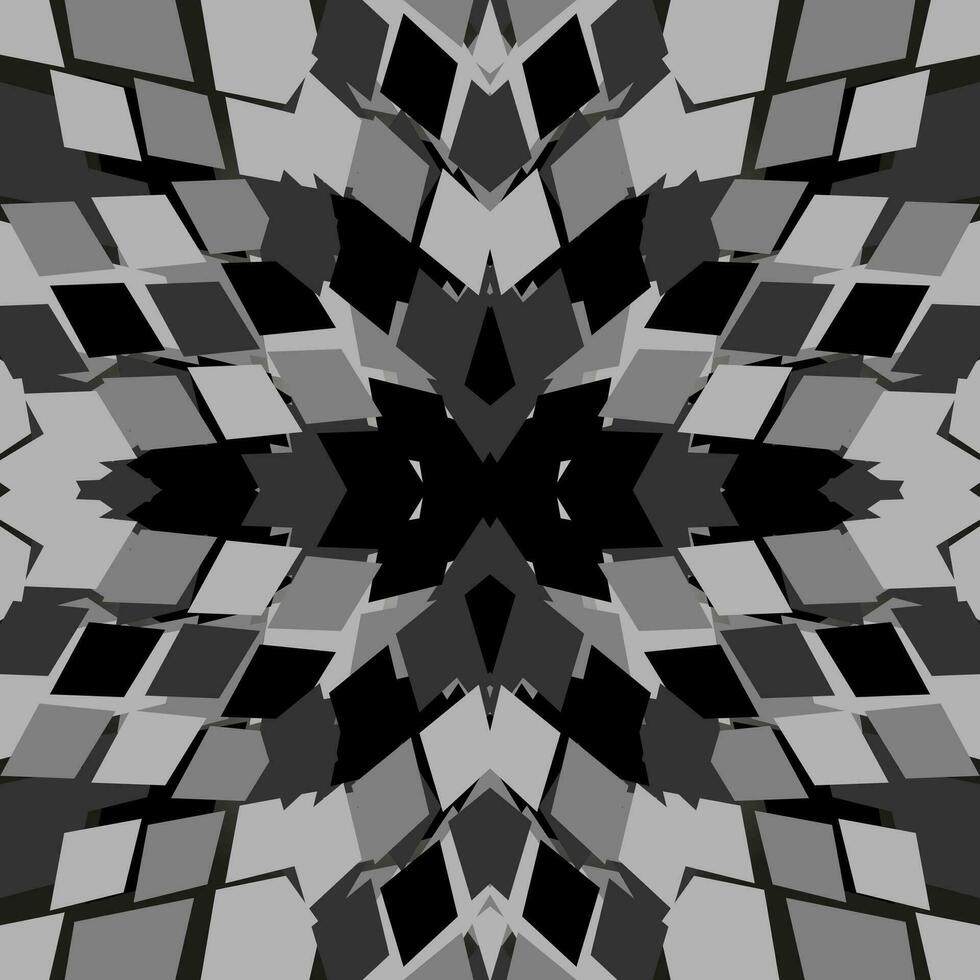 vetor monocromático abstrato padronizar dentro a Formato do uma mosaico do geométrico formas em uma cinzento fundo