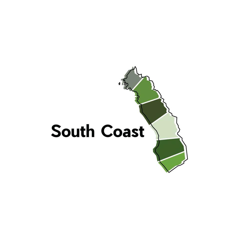 vetor mapa cidade do sul costa moderno contorno, Alto detalhado vetor ilustração vetor Projeto modelo, adequado para seu companhia