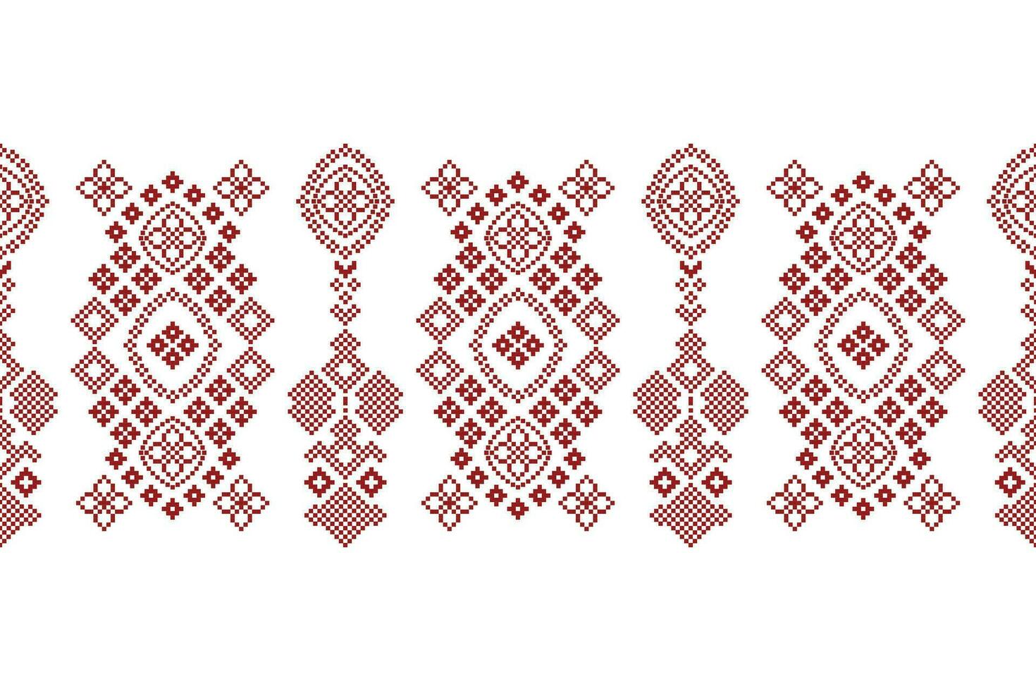 étnico geométrico tecido padronizar Cruz ponto.ikat bordado étnico oriental pixel padronizar branco fundo. resumo,vetor,ilustração. textura, roupas, decoração, motivos, seda papel de parede. vetor