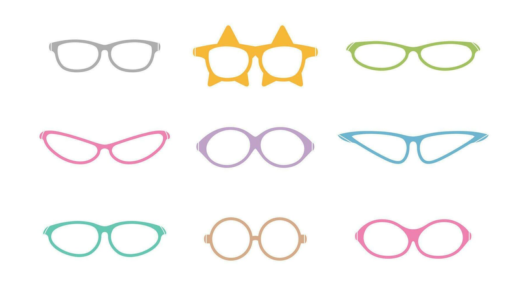 conjunto do colorida óculos dentro vários estilos vetor