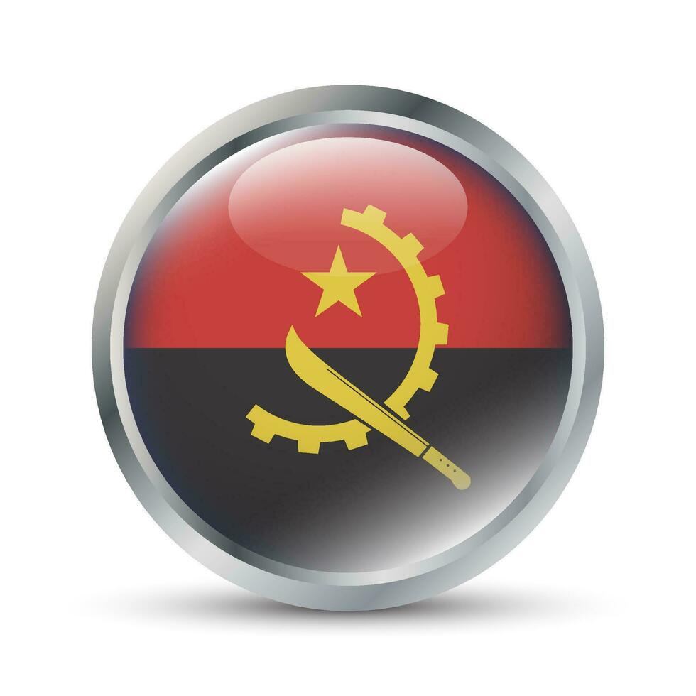 Angola bandeira 3d crachá ilustração vetor