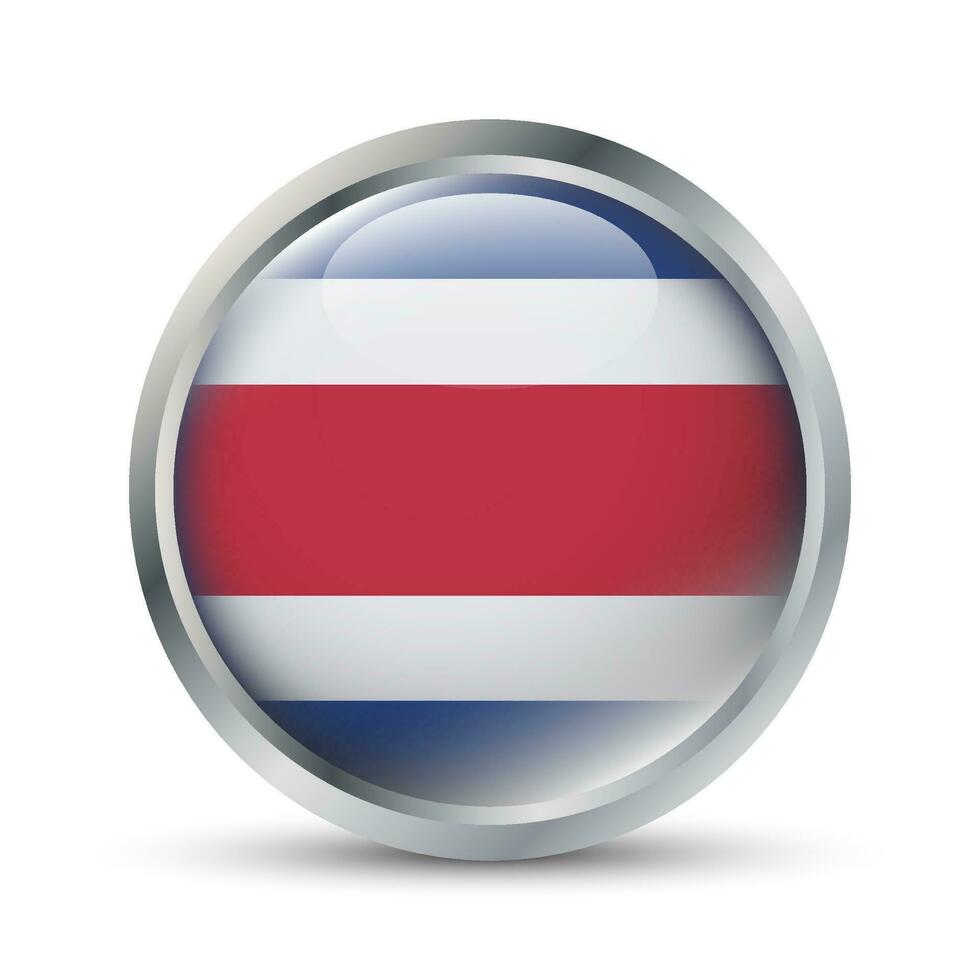 costa rica bandeira 3d crachá ilustração vetor