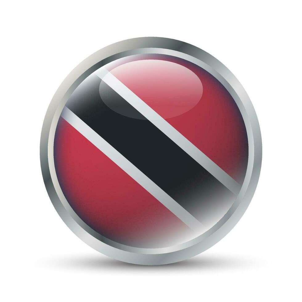 trinidad e tobago bandeira 3d crachá ilustração vetor