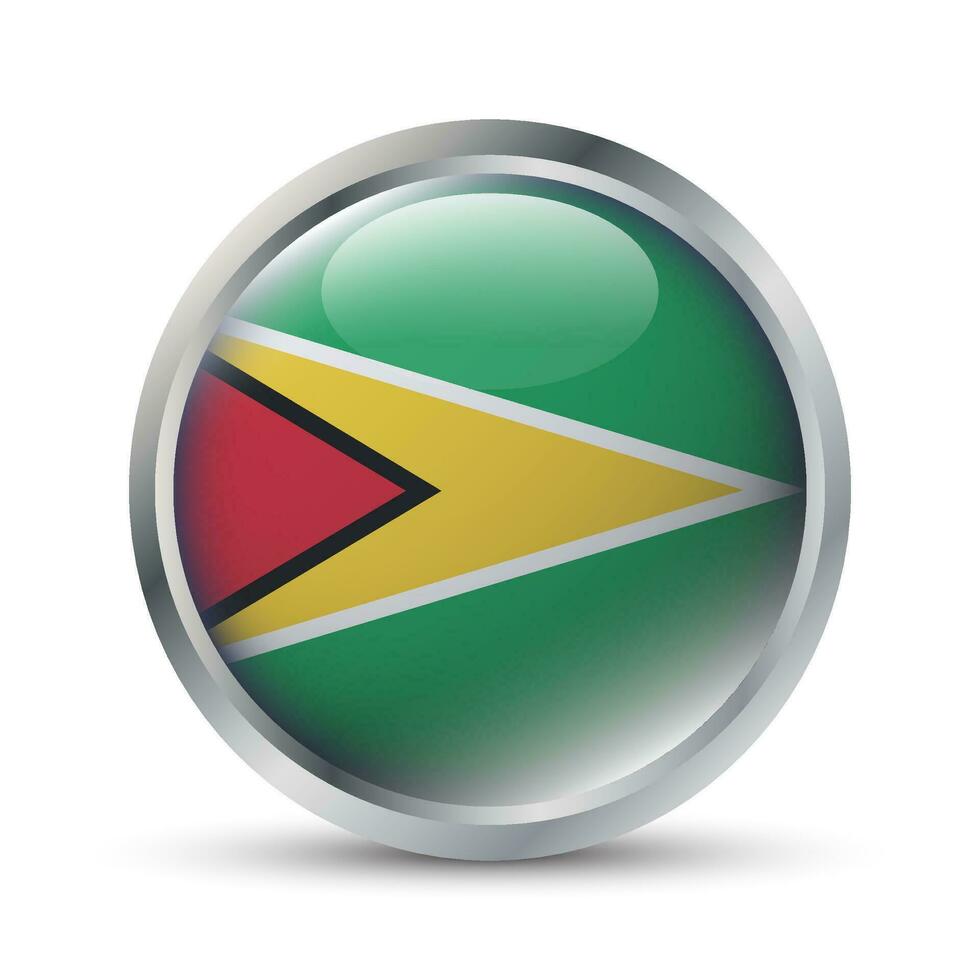 Guiana bandeira 3d crachá ilustração vetor