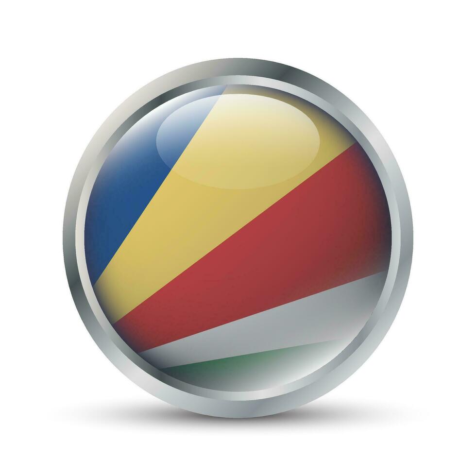 seychelles bandeira 3d crachá ilustração vetor