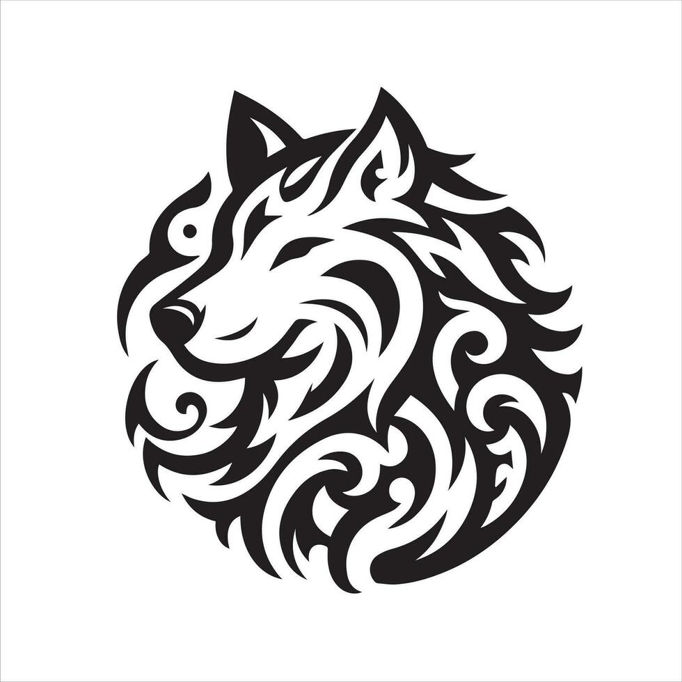 Lobo tribal tatuagem logotipo ícone Projeto ilustração vetor