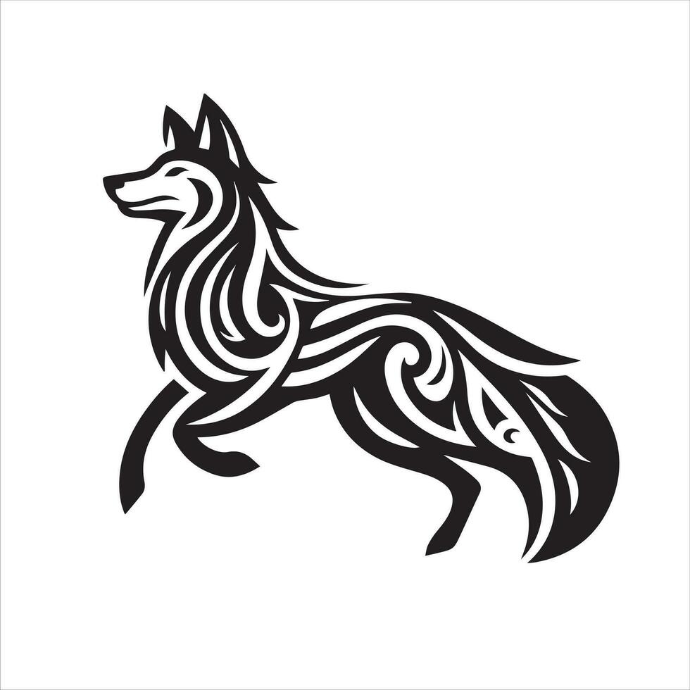Lobo tribal tatuagem logotipo ícone Projeto ilustração vetor
