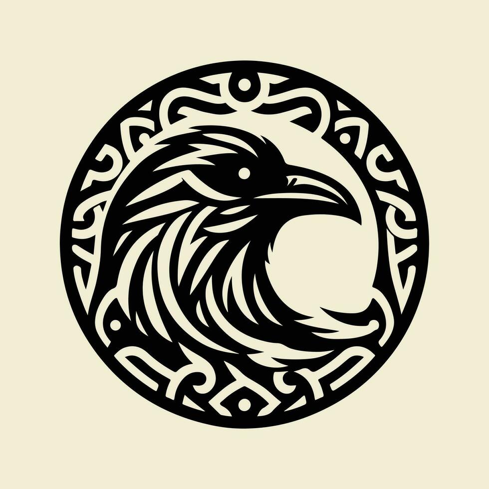 Raven tribal tatuagem logotipo ícone Projeto vetor