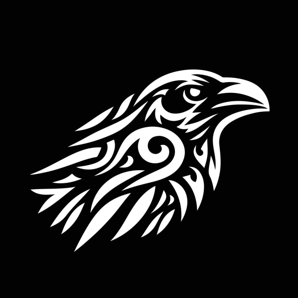 Raven tribal tatuagem logotipo ícone Projeto vetor