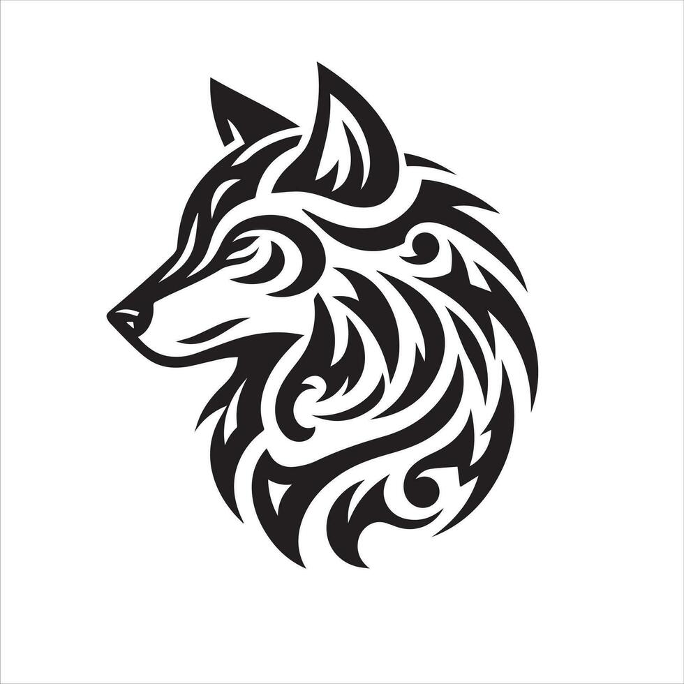 Lobo tribal tatuagem logotipo ícone Projeto ilustração vetor