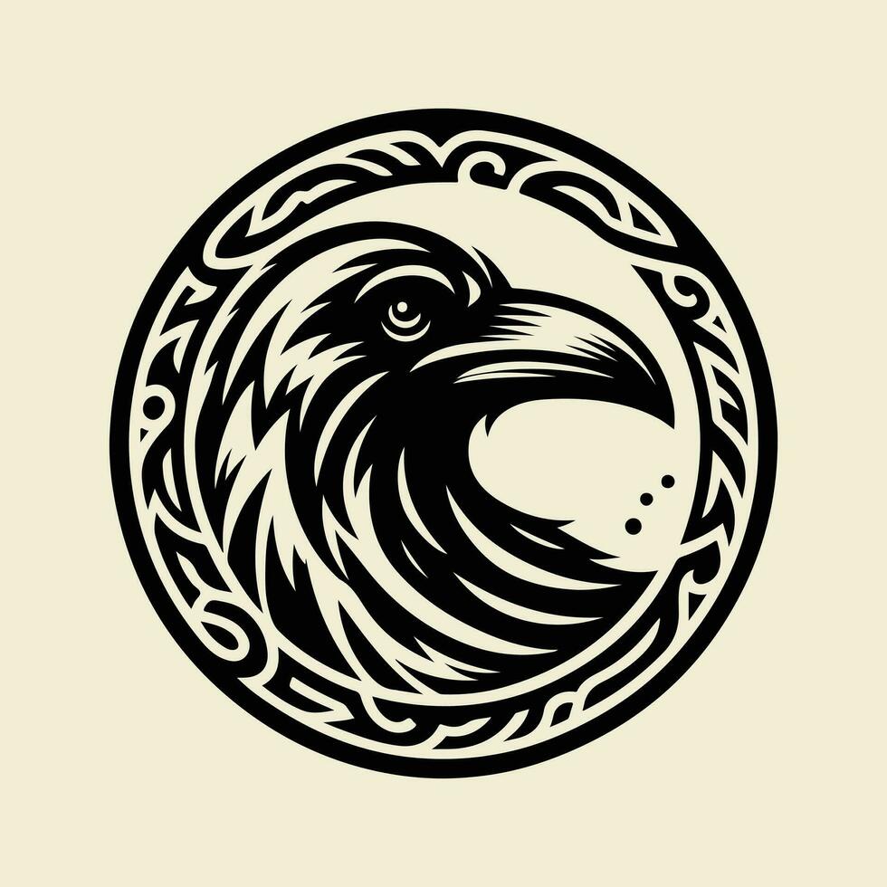 Raven tribal tatuagem logotipo ícone Projeto vetor