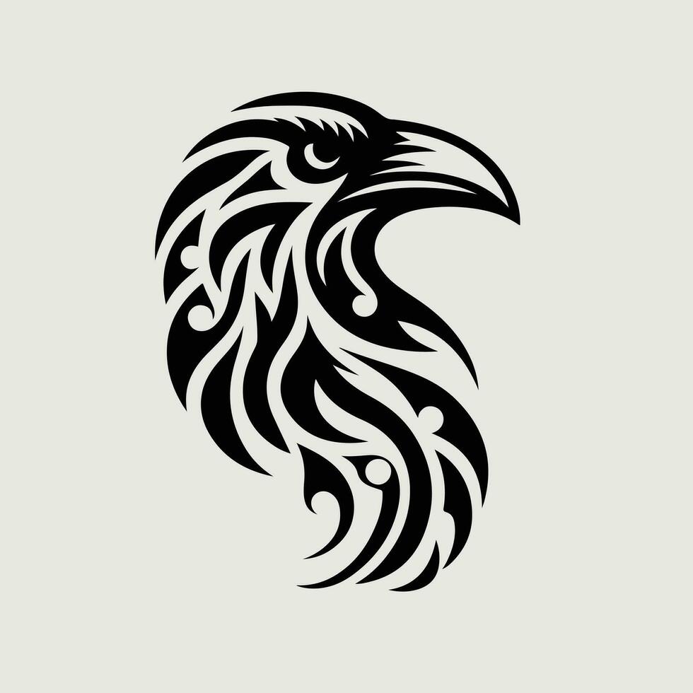 Raven tribal tatuagem logotipo ícone Projeto vetor