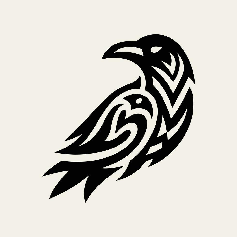 Raven tribal tatuagem logotipo ícone Projeto vetor