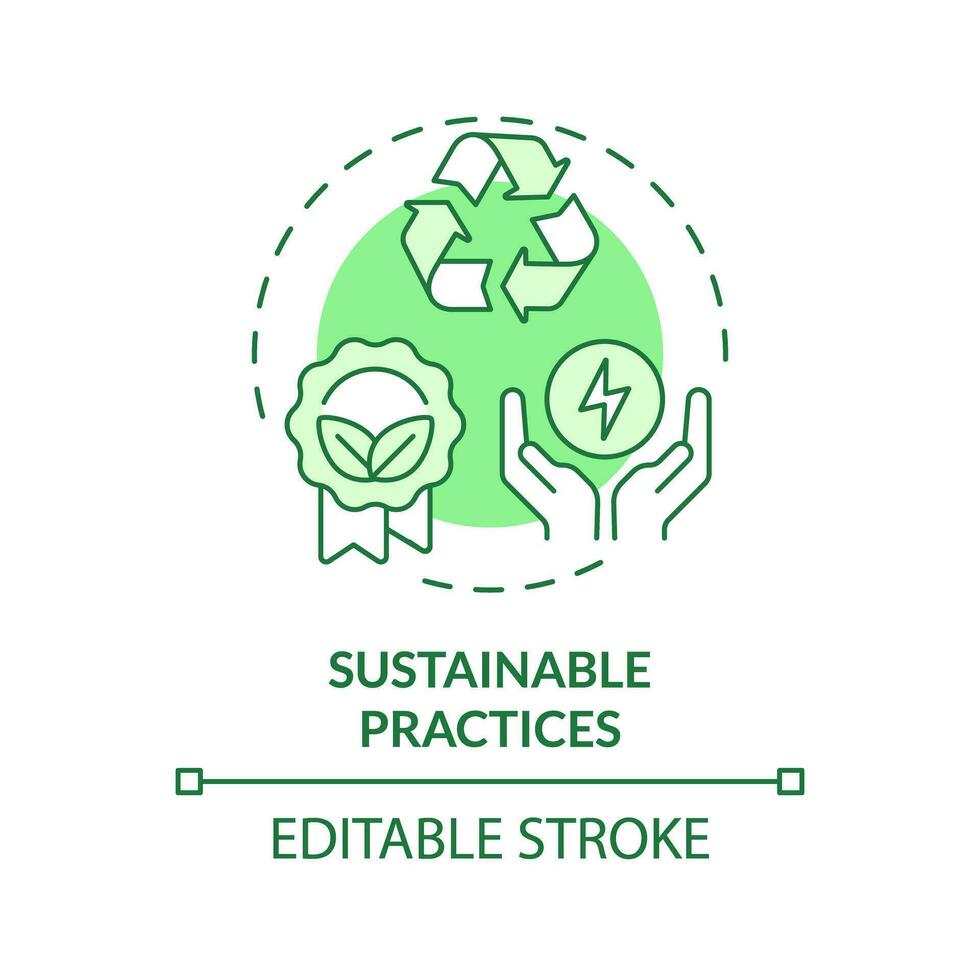 2d editável verde sustentável práticas ícone, monocromático isolado vetor, fino linha ilustração representando de Meio Ambiente psicologia. vetor