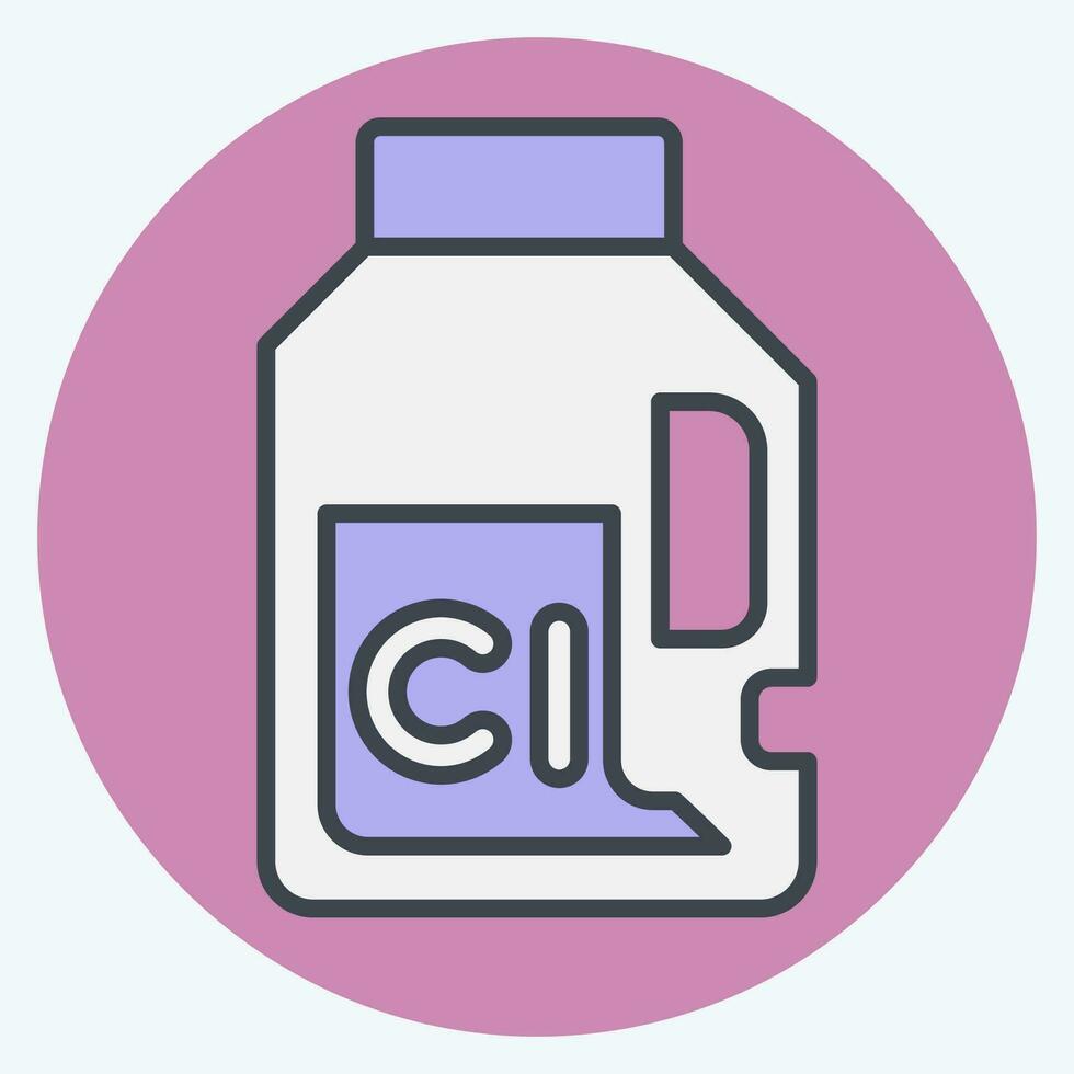 ícone cloro. relacionado para lavanderia símbolo. cor companheiro estilo. simples Projeto editável. simples ilustração vetor