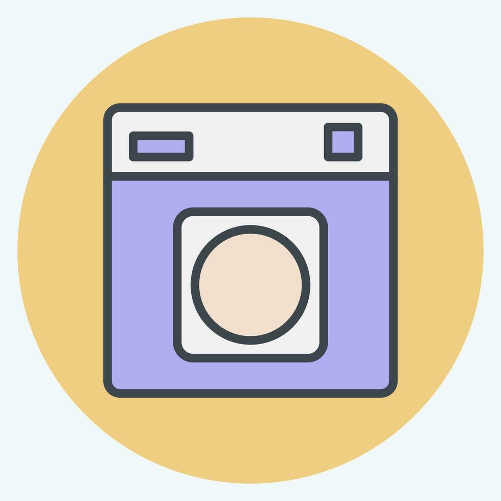 ícone tombar secador. relacionado para lavanderia símbolo. cor companheiro estilo. simples Projeto editável. simples ilustração vetor