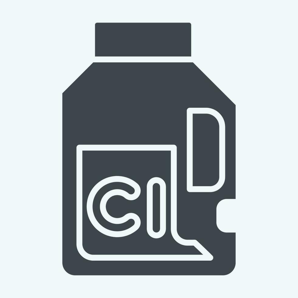 ícone cloro. relacionado para lavanderia símbolo. glifo estilo. simples Projeto editável. simples ilustração vetor