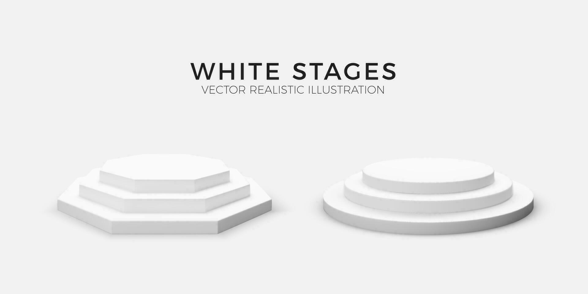 volta e hexagonal pódio. esvaziar plataforma modelo para produtos anúncio. vetor ilustração