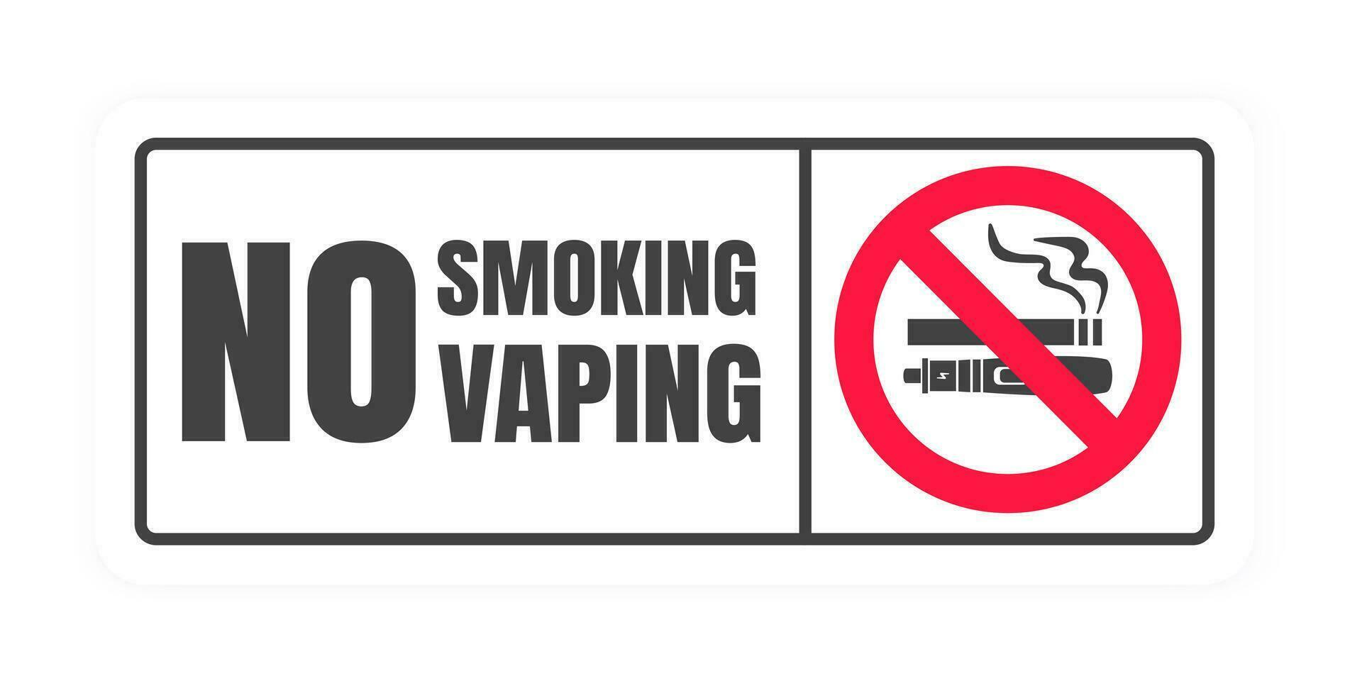 não fumar não Cigarro eletrônico placa. proibido placa ícone isolado em branco fundo vetor ilustração. cigarro, vape e fumaça e dentro proibição círculo.