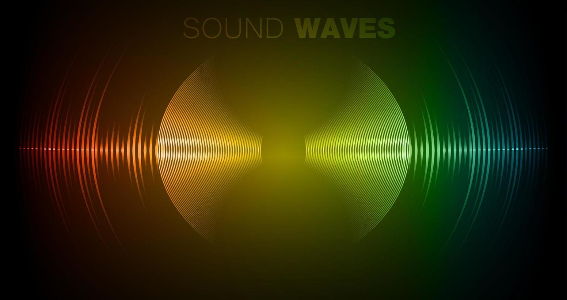 ondas de som oscilando luz escura vetor