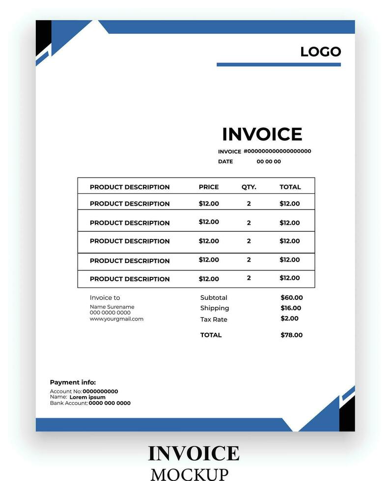 livre vetor moderno simples fatura Projeto modelo