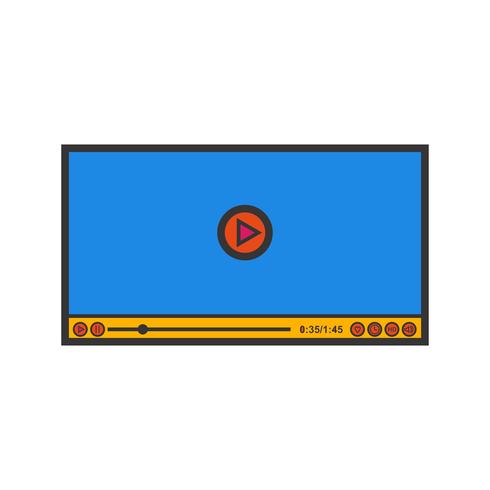 Video Player ícone preenchido com linha vetor