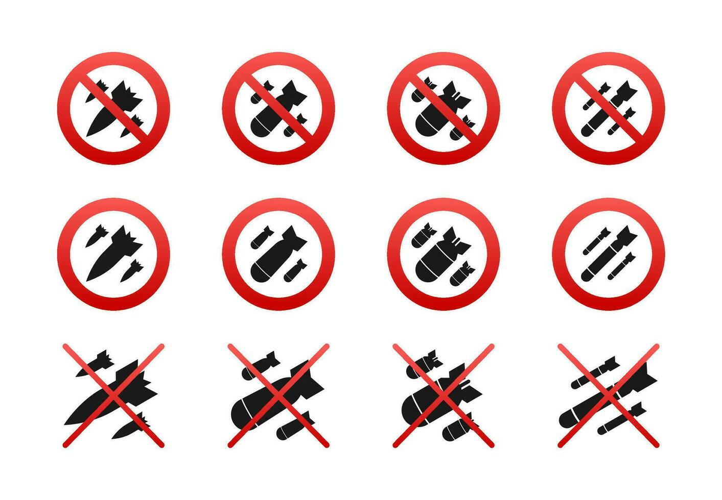 não bombear ícone conjunto vetor ilustração para Proibido e restrito áreas sinalização