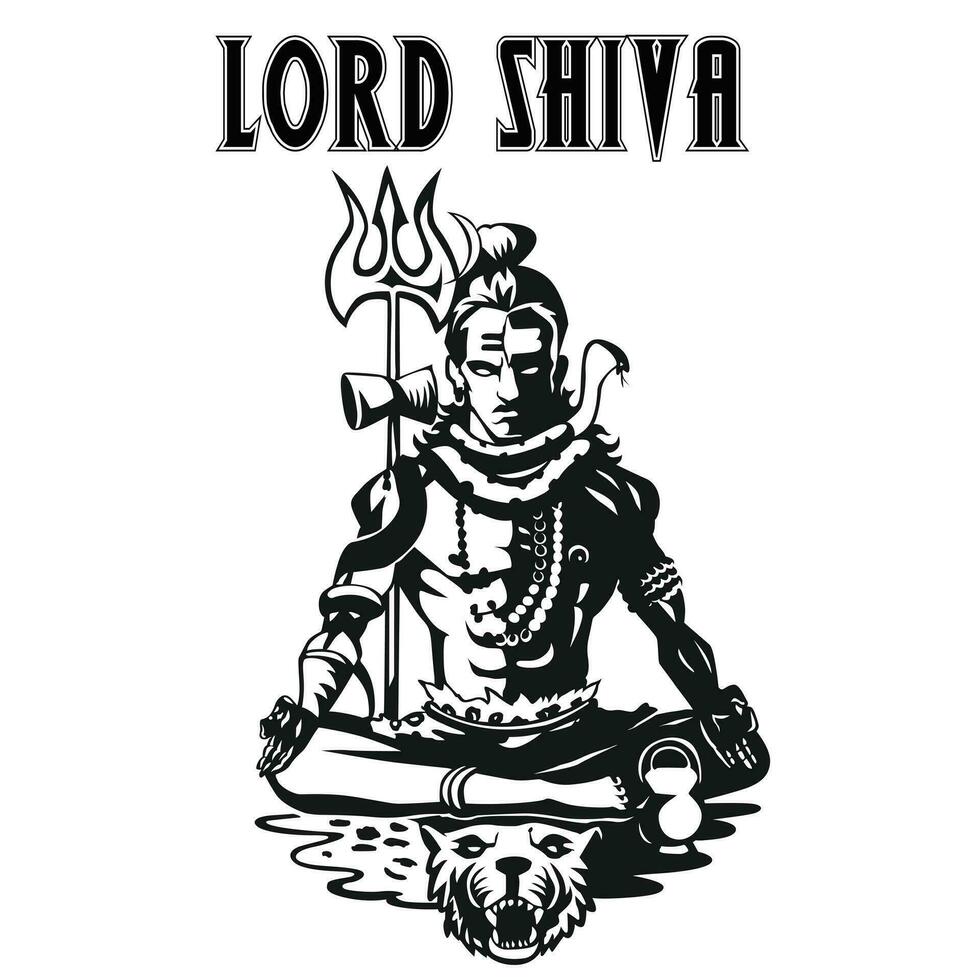 senhor meditação shiva vetor