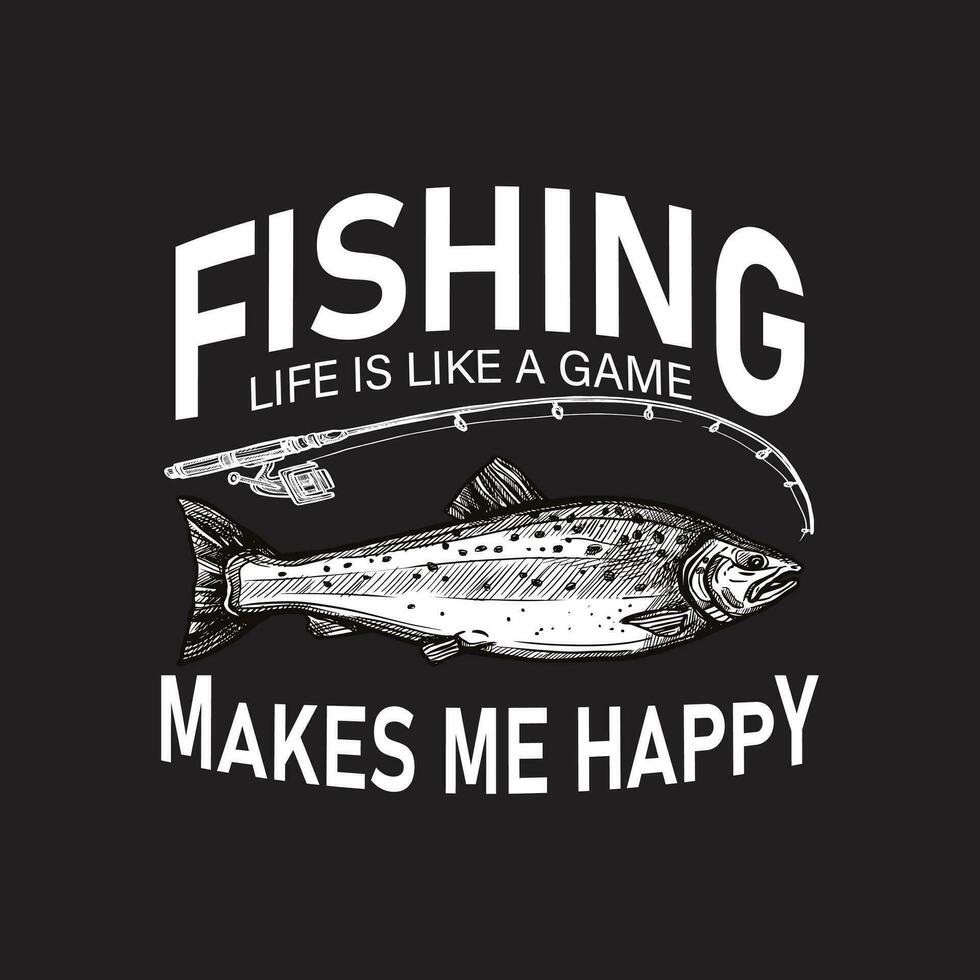 pescaria tipografia camiseta vetor Projeto