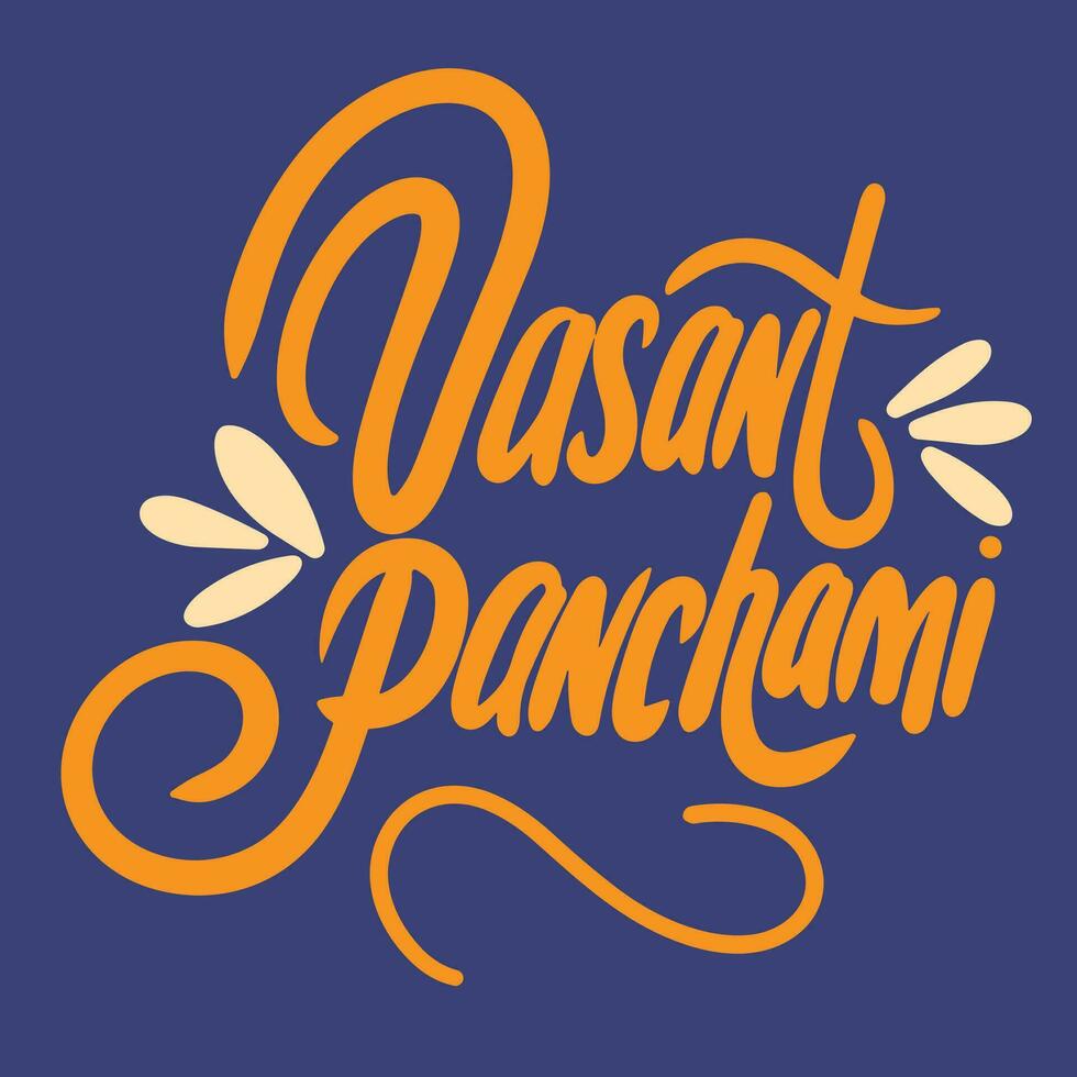 vasante panchami inscrição. caligrafia texto bandeira conceito vasante panchami. mão desenhado vetor arte.