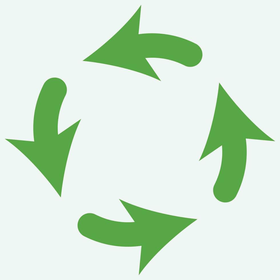 plano verde Setas; flechas reciclar, mundo terra dia, meio Ambiente dia, ecologia conceito vetor