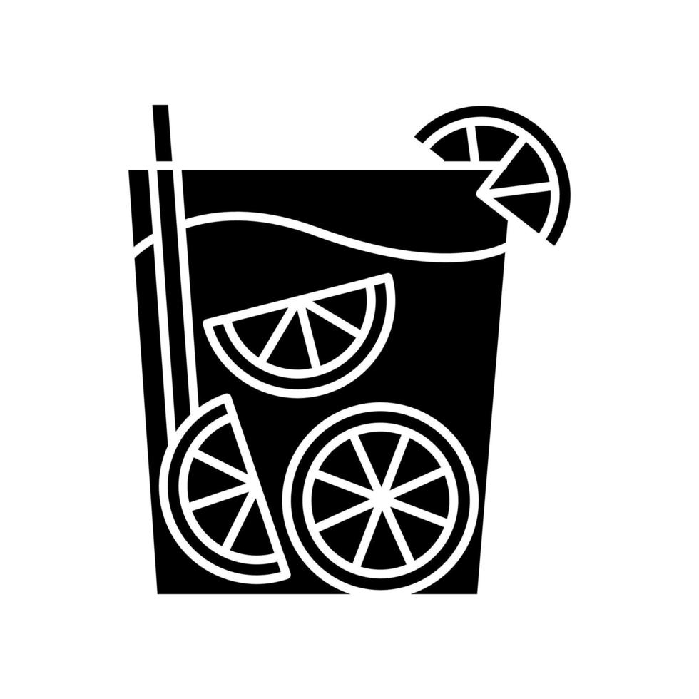 ícone de glifo preto de caipirinha vetor