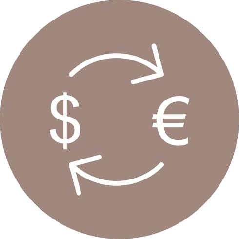 Troca de euro com ícone de vetor de dólar