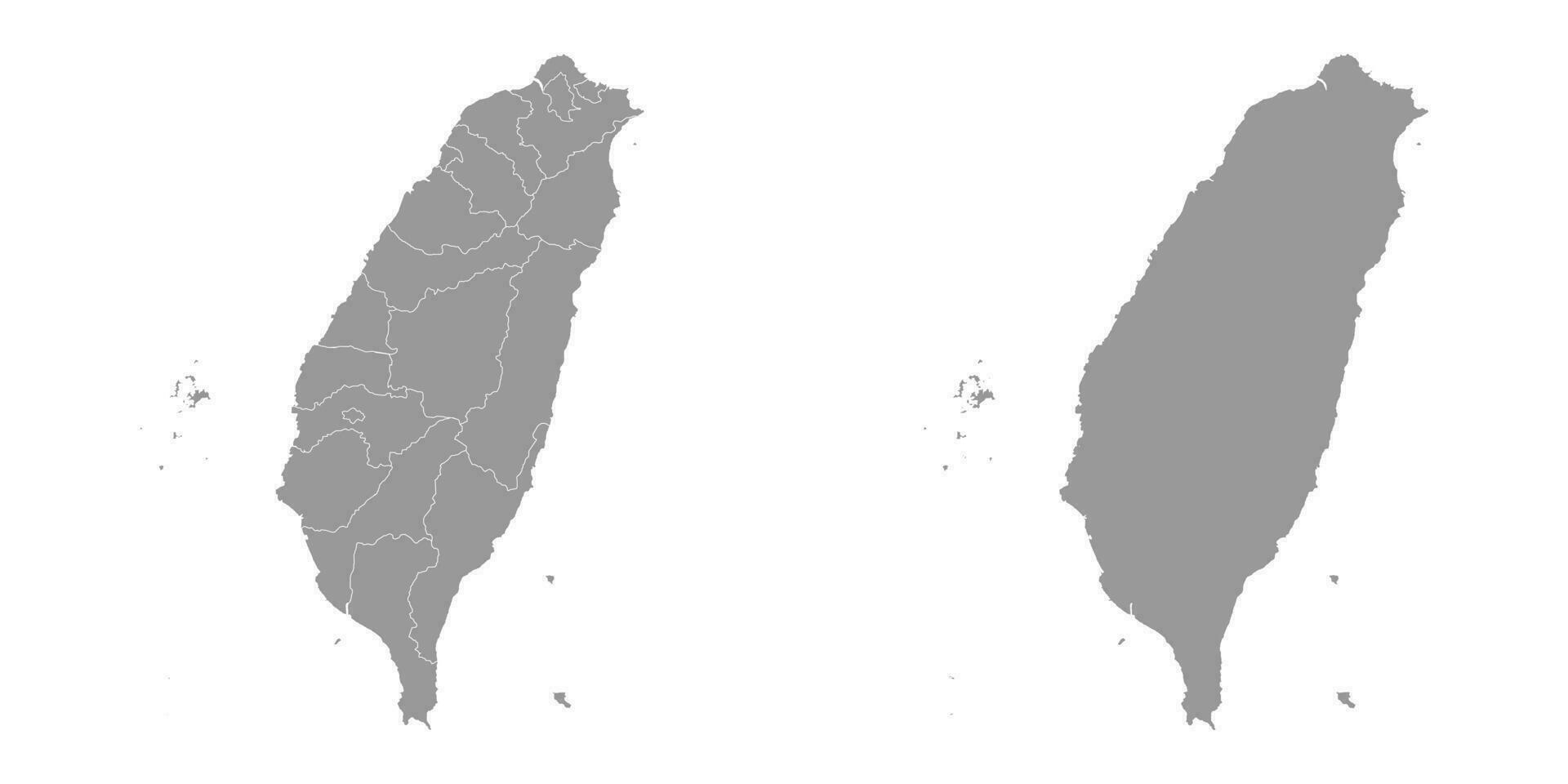 cinzento mapa do Taiwan com administrativo divisões. vetor ilustração.