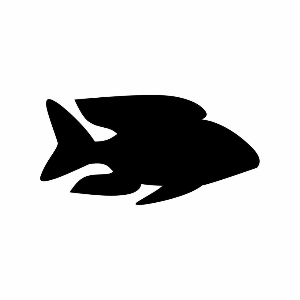 peixe silhueta ícone vetor. tropical peixe silhueta pode estar usava Como ícone, símbolo ou placa. água fresca peixe ícone para Projeto relacionado para animal, animais selvagens ou embaixo da agua vetor