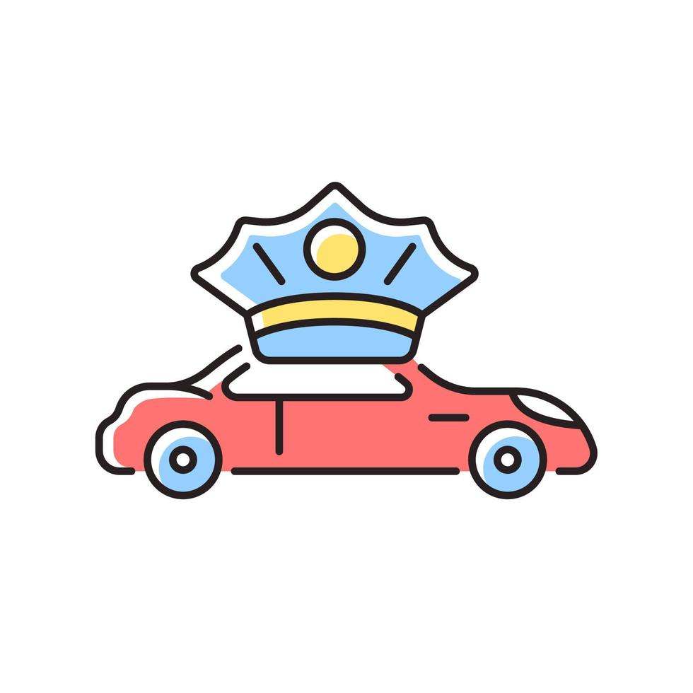 ícone de cor rgb de aluguel de motorista vetor
