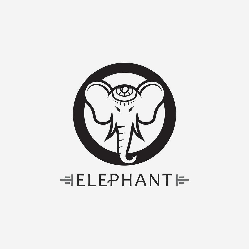 modelo de design de ilustrador de vetor de logotipo de elefante