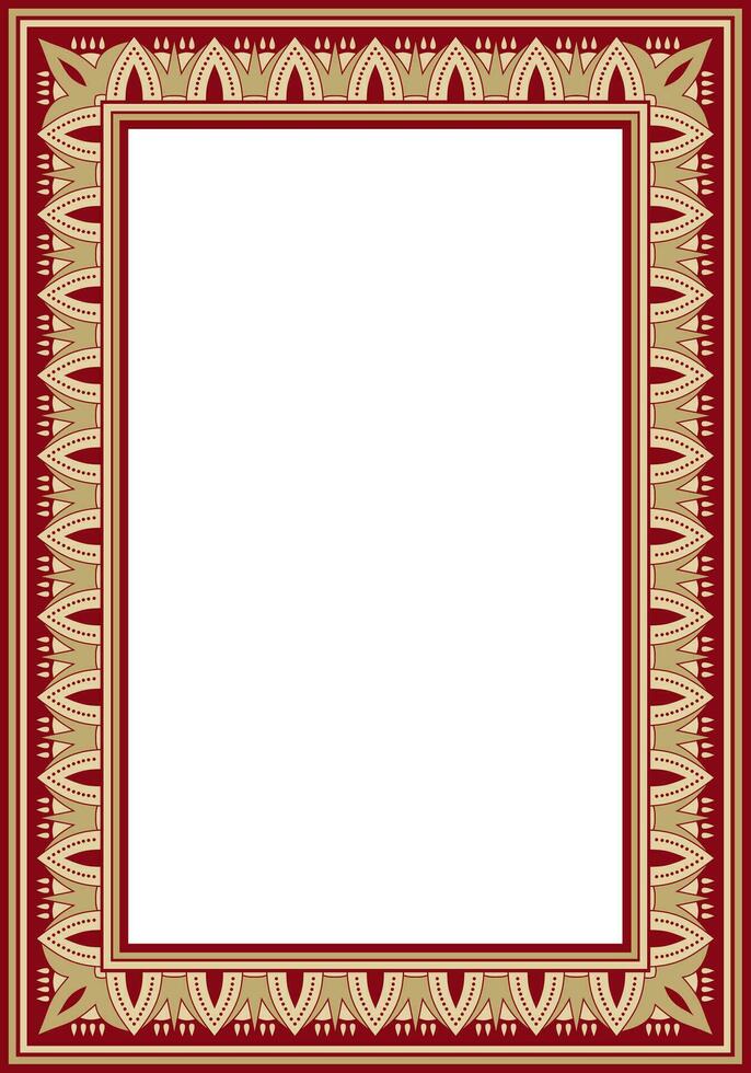 vetor quadrado vermelho com ouro egípcio ornamento. sem fim fronteira, antigo Egito quadro, Armação