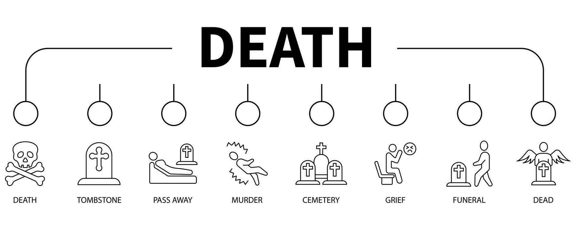 morte bandeira rede ícone vetor ilustração conceito