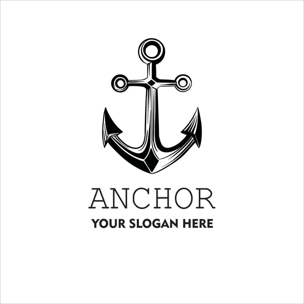marinho retro elemento para logotipo com âncora, náutico navio âncora isolado branco fundo vetor ilustração para marinho Projeto