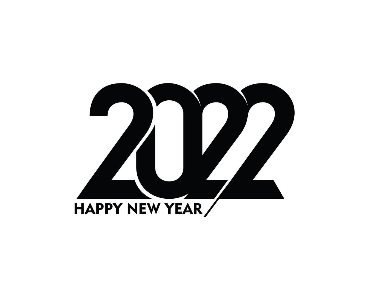 feliz ano novo 2022 texto tipografia design padrão, ilustração vetorial. vetor