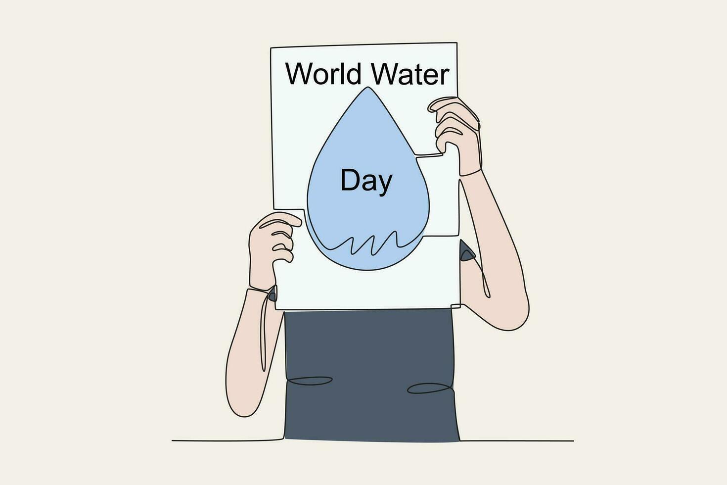 uma homem posando enquanto segurando uma mundo água dia poster vetor