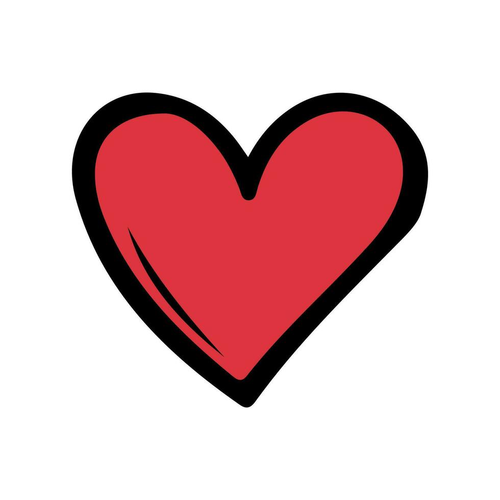 vermelho esboço coração isolado em branco fundo. mão desenhado amor coração. vetor ilustração para qualquer Projeto.