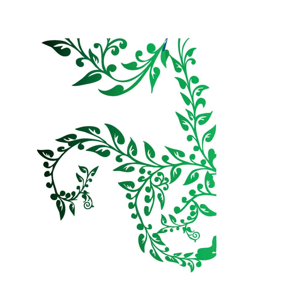 criativo floral decorativo oriental enfeite verde abstrato Projeto vetor