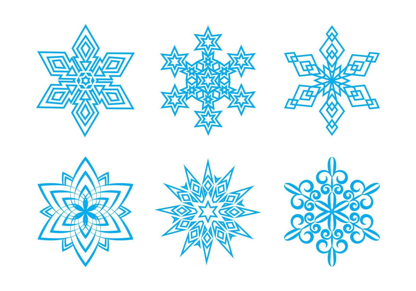 conjunto de vetores de flocos de neve. pacote de vetor de modelos de design de flocos de neve. elementos de decoração de inverno