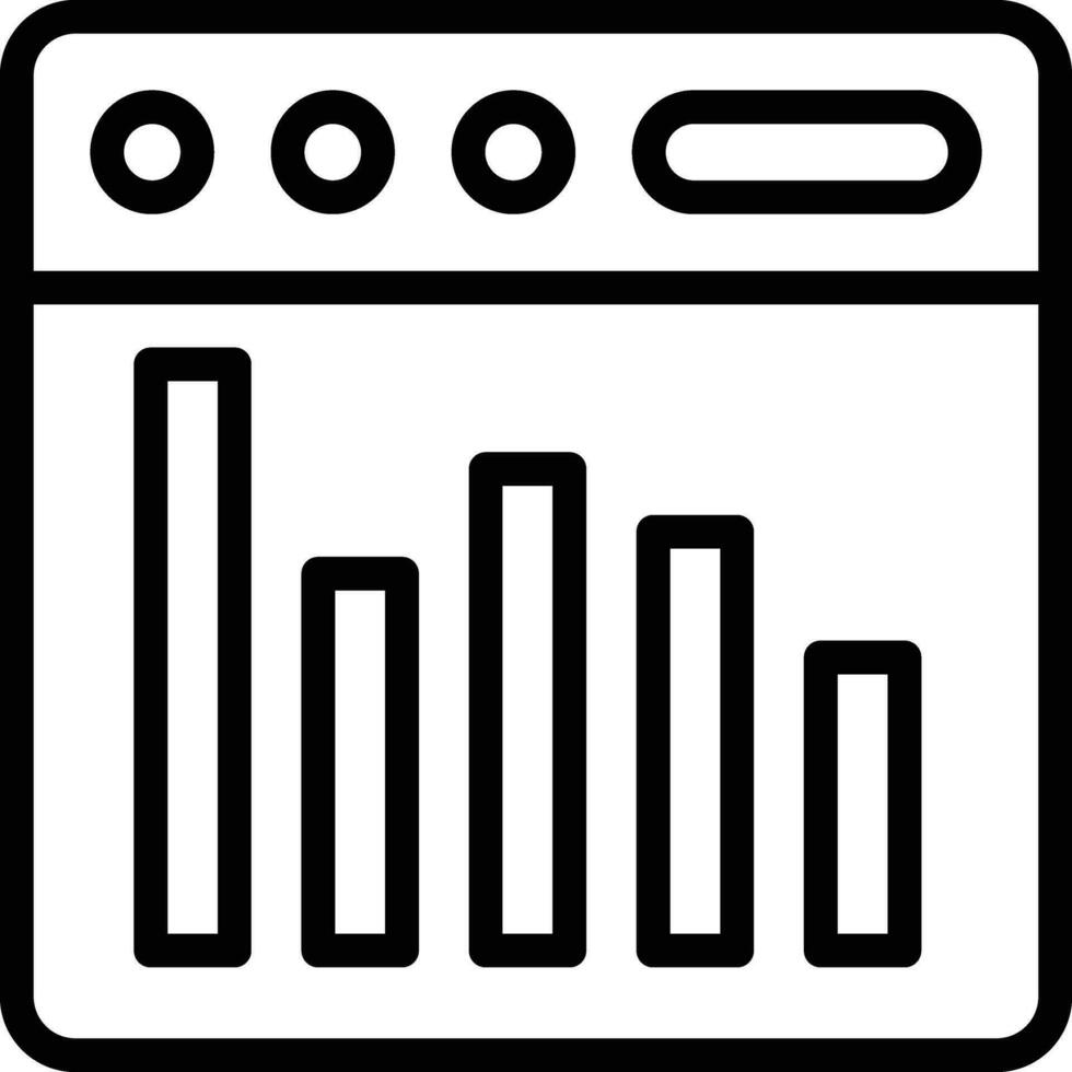 ícone de vetor de estatísticas de página da web